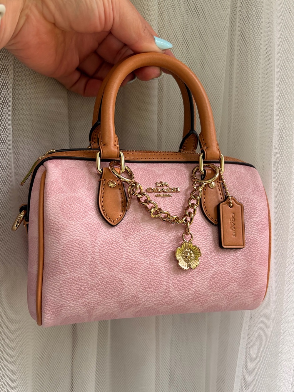 Coach Powder Pink Mini Rowan - Picture 2 of 8